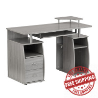 Techni Mobili RTA-8211-GRY Complete Computer Workstation Desk With Storage, Grey